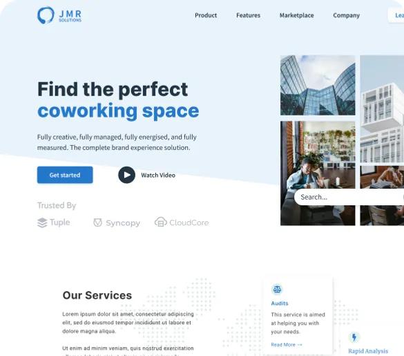 Coworking business website design