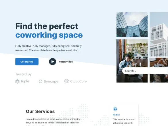 Coworking business website design