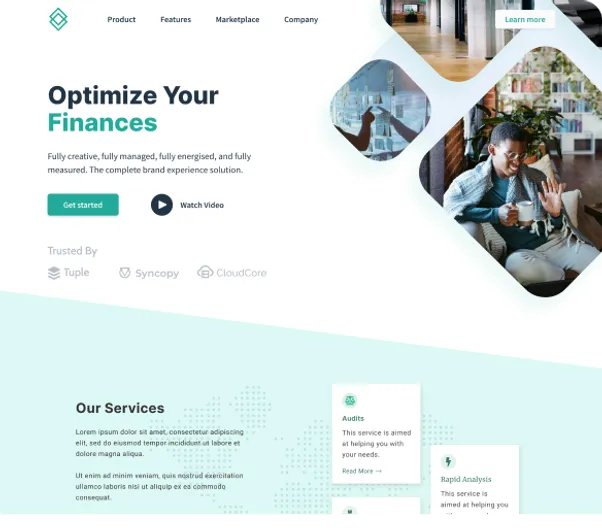 Coworking business website design