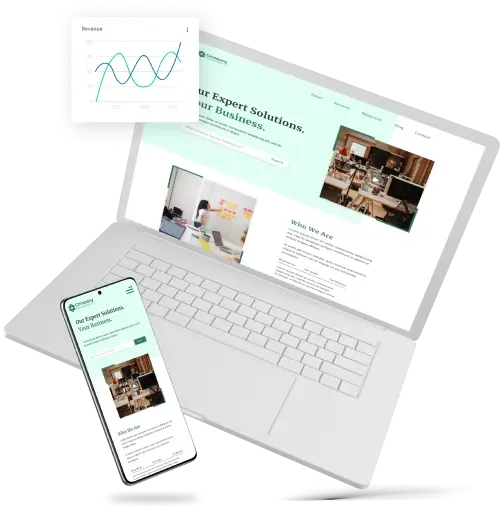 laptop and mobile phone mockup of modern website