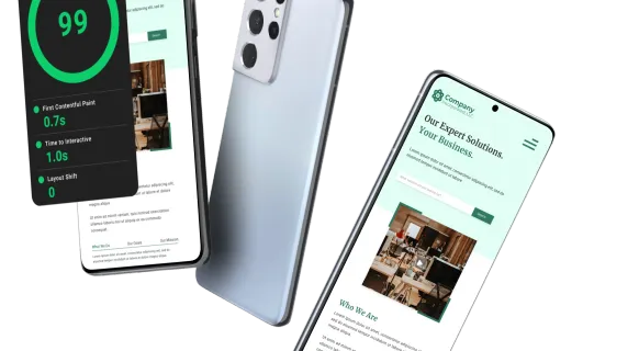 laptop and mobile phone mockup of modern website