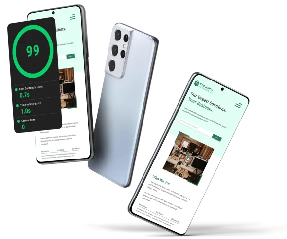 laptop and mobile phone mockup of modern website