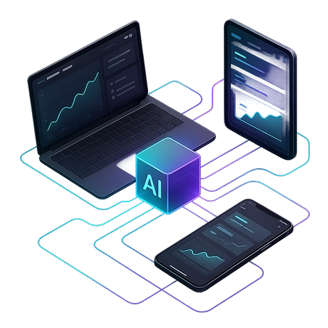 laptop and mobile phone mockup of modern website