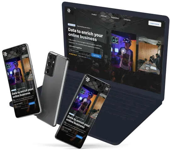 laptop and mobile phone mockup of modern website