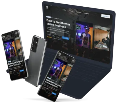 laptop and mobile phone mockup of modern website